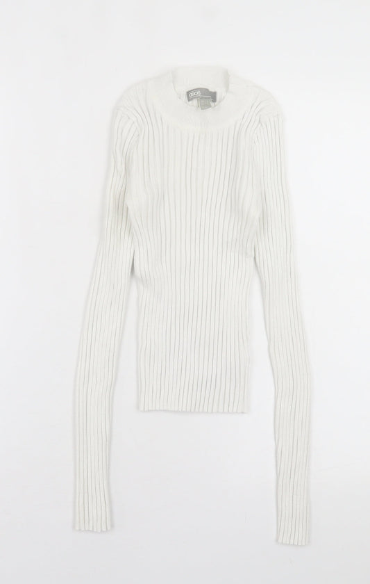ASOS Womens White Crew Neck  Polyester Pullover Jumper Size 6