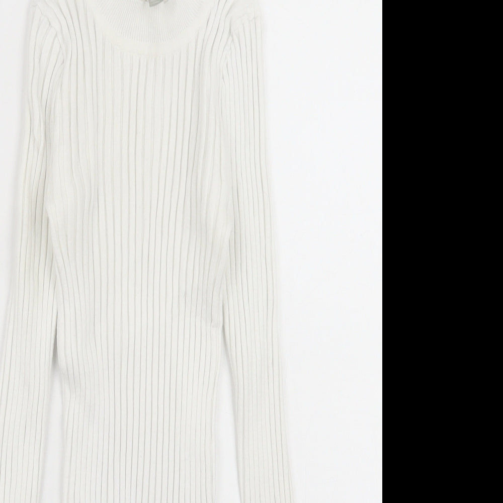 ASOS Womens White Crew Neck  Polyester Pullover Jumper Size 6