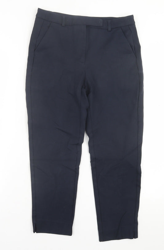 Marks and Spencer Womens Blue  Viscose Trousers  Size 10 L24 in Regular Hook & Eye