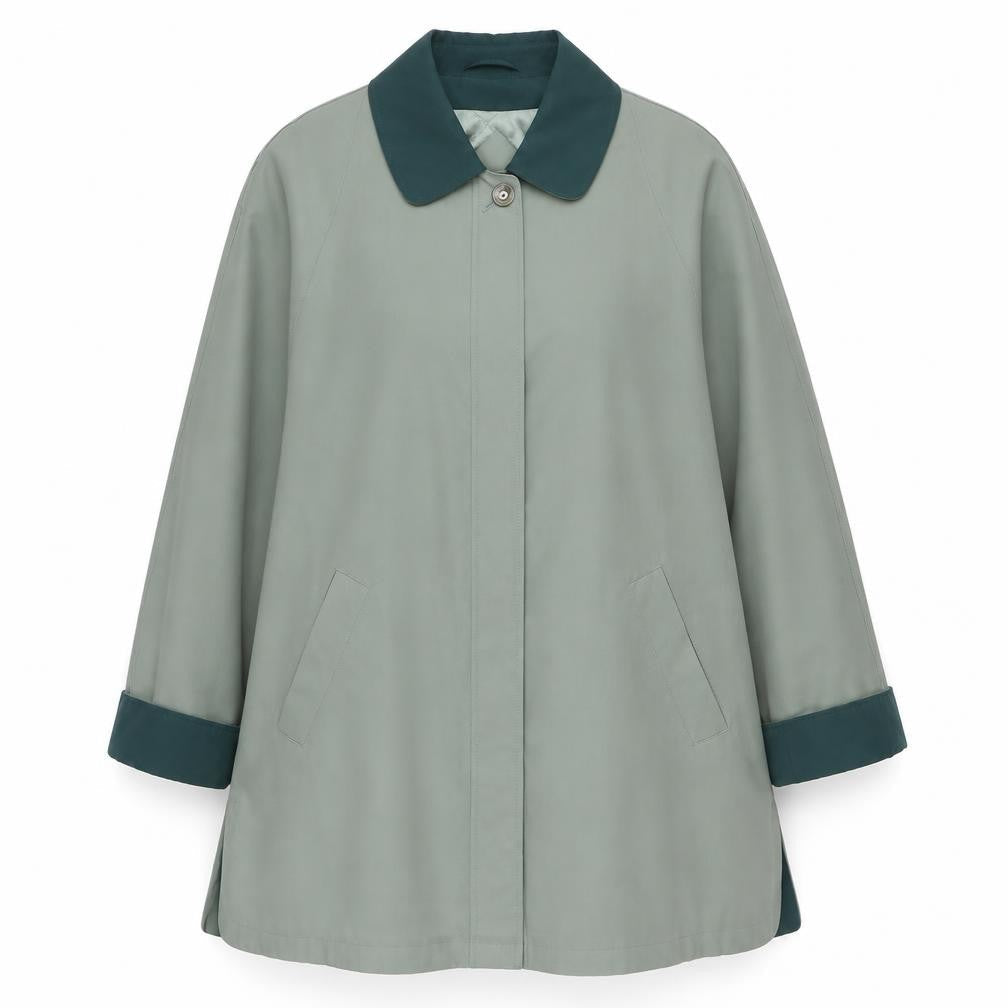 EWM Womens Green   Overcoat Coat Size 16  Button
