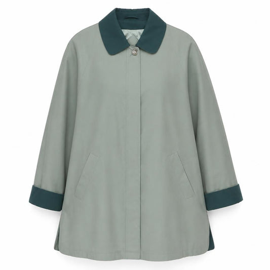 EWM Womens Green   Overcoat Coat Size 16  Button