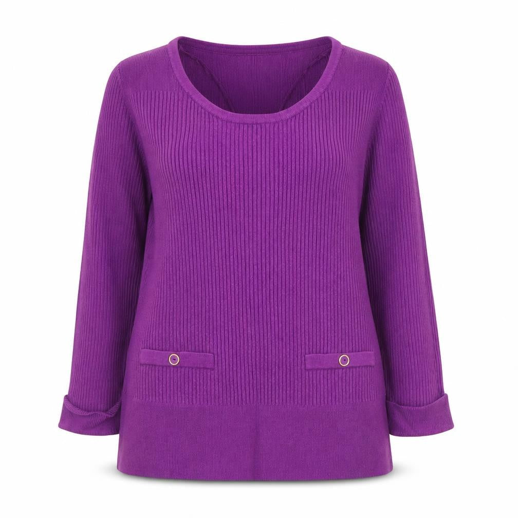 Marks & Spencer Womens Purple Scoop Neck  Viscose Pullover Jumper Size 14