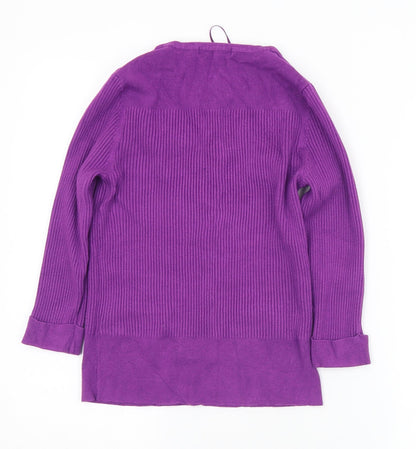 Marks & Spencer Womens Purple Scoop Neck  Viscose Pullover Jumper Size 14