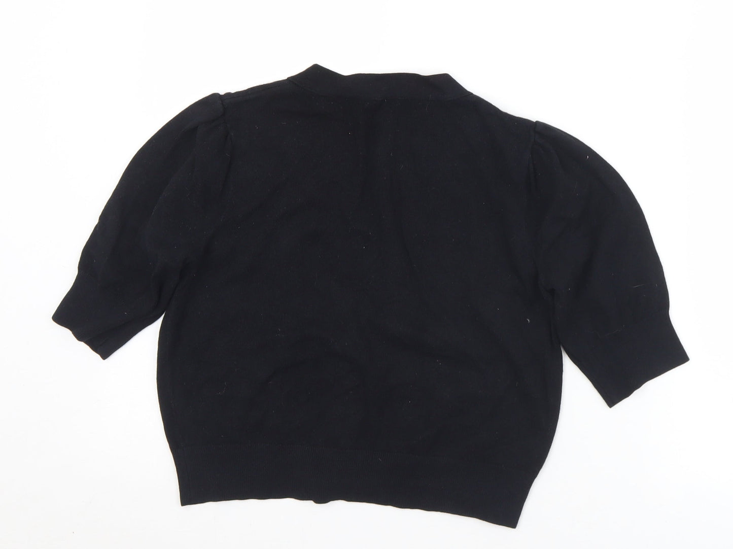 BHS Womens Black V-Neck  Viscose Cardigan Jumper Size 10
