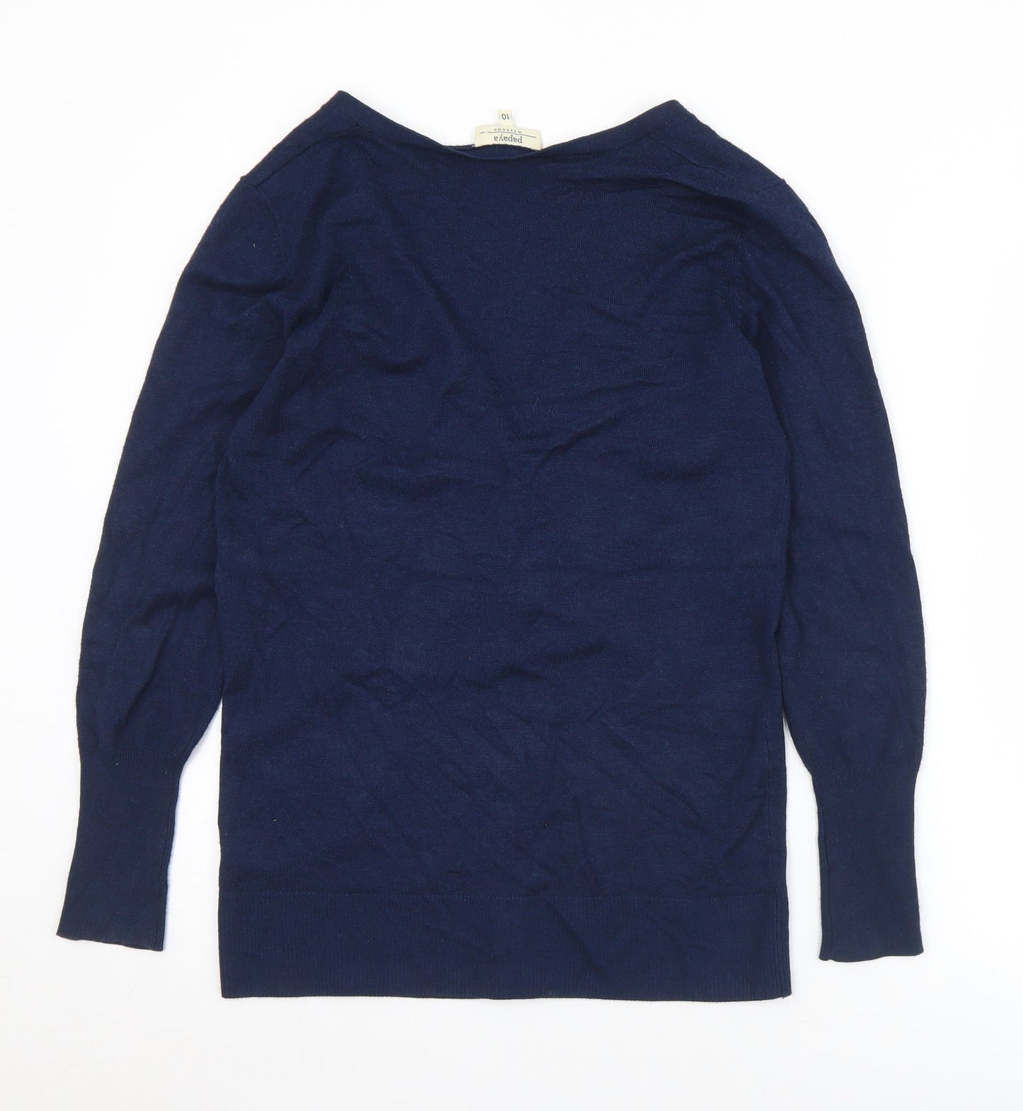 Matalan Womens Blue V-Neck  Viscose Cardigan Jumper Size 10