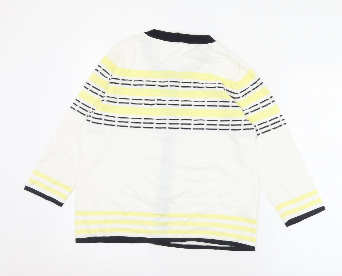 CC Womens Multicoloured Round Neck Geometric Viscose Cardigan Jumper Size M