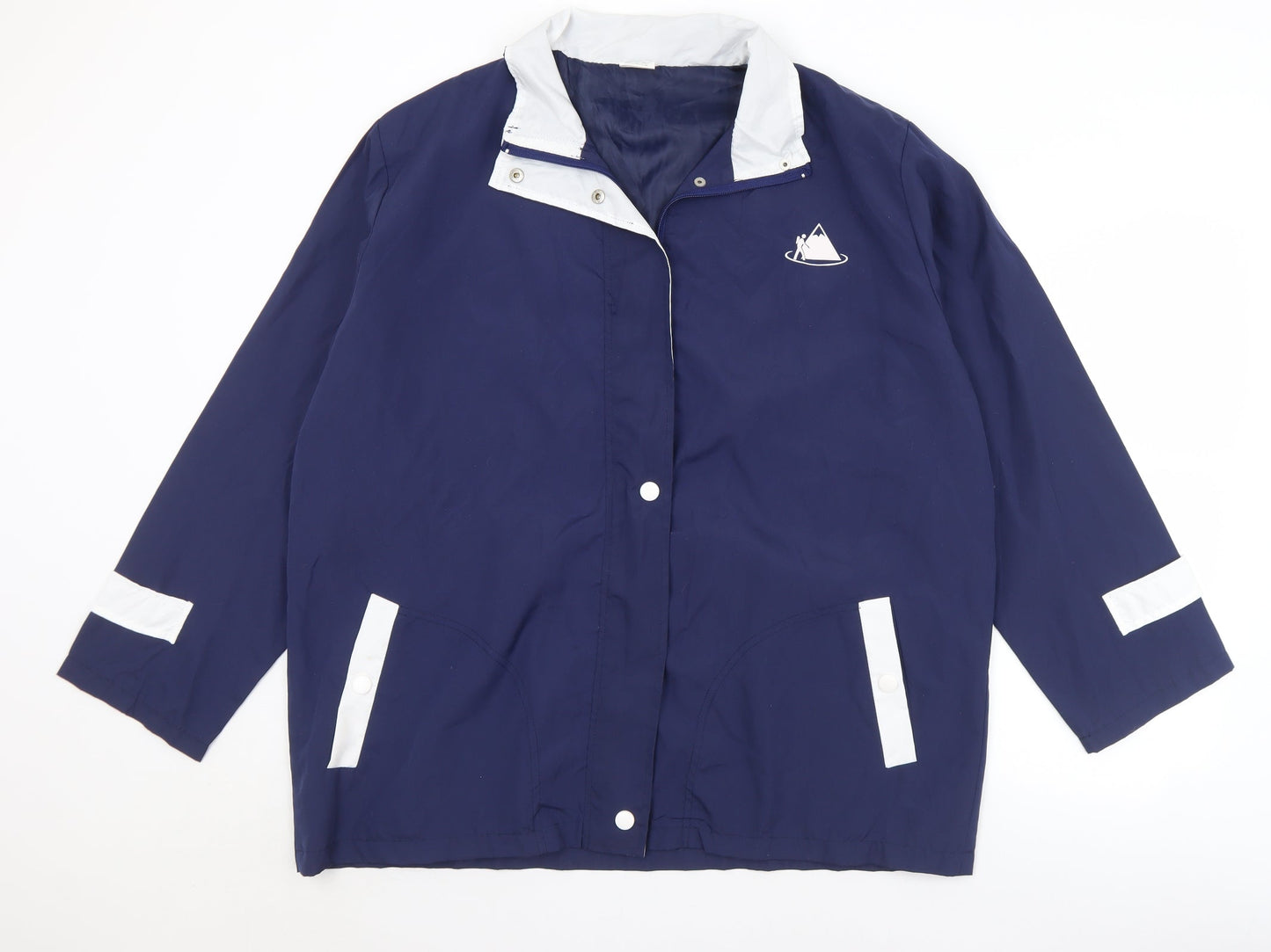 Anne De Lancay Womens Blue   Windbreaker Coat Size 18  Zip - 18/20