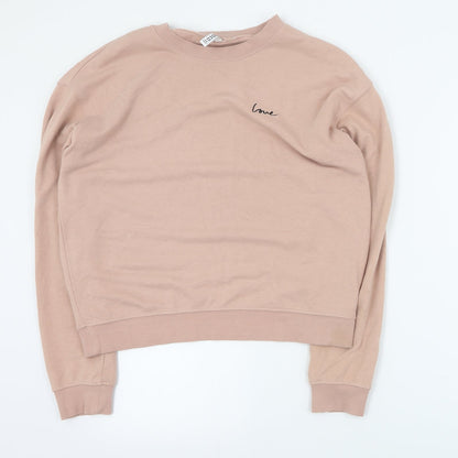 H&M Womens Pink  Cotton Pullover Sweatshirt Size S  Pullover