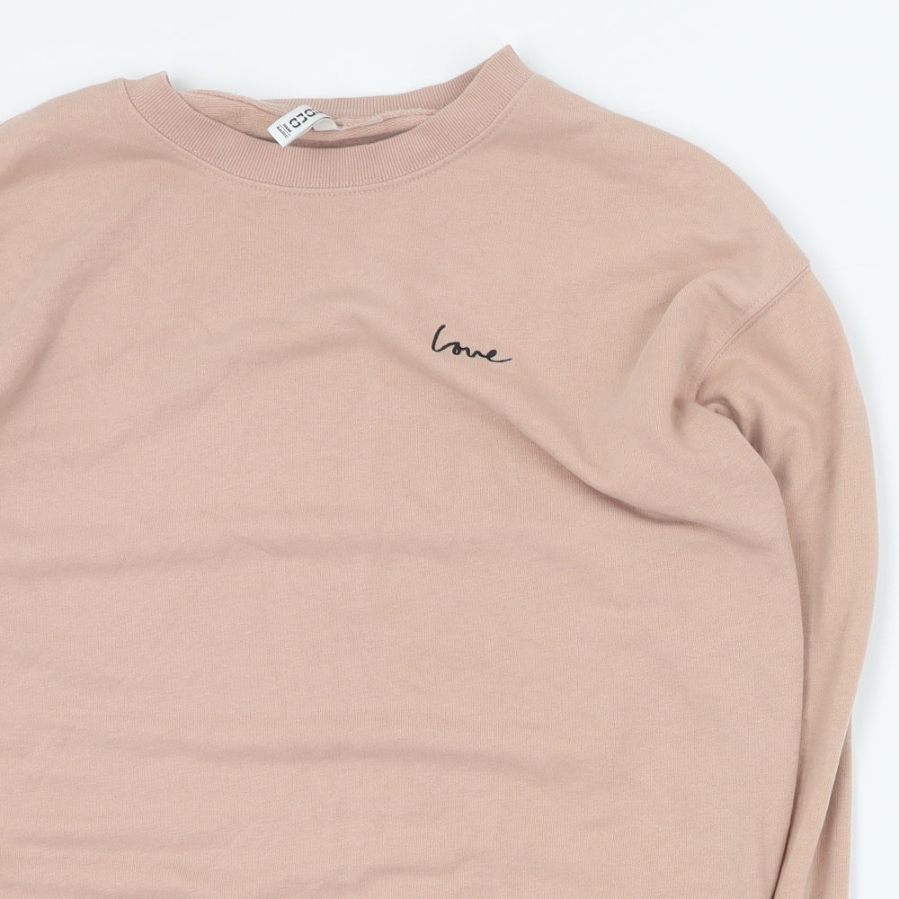 H&M Womens Pink  Cotton Pullover Sweatshirt Size S  Pullover
