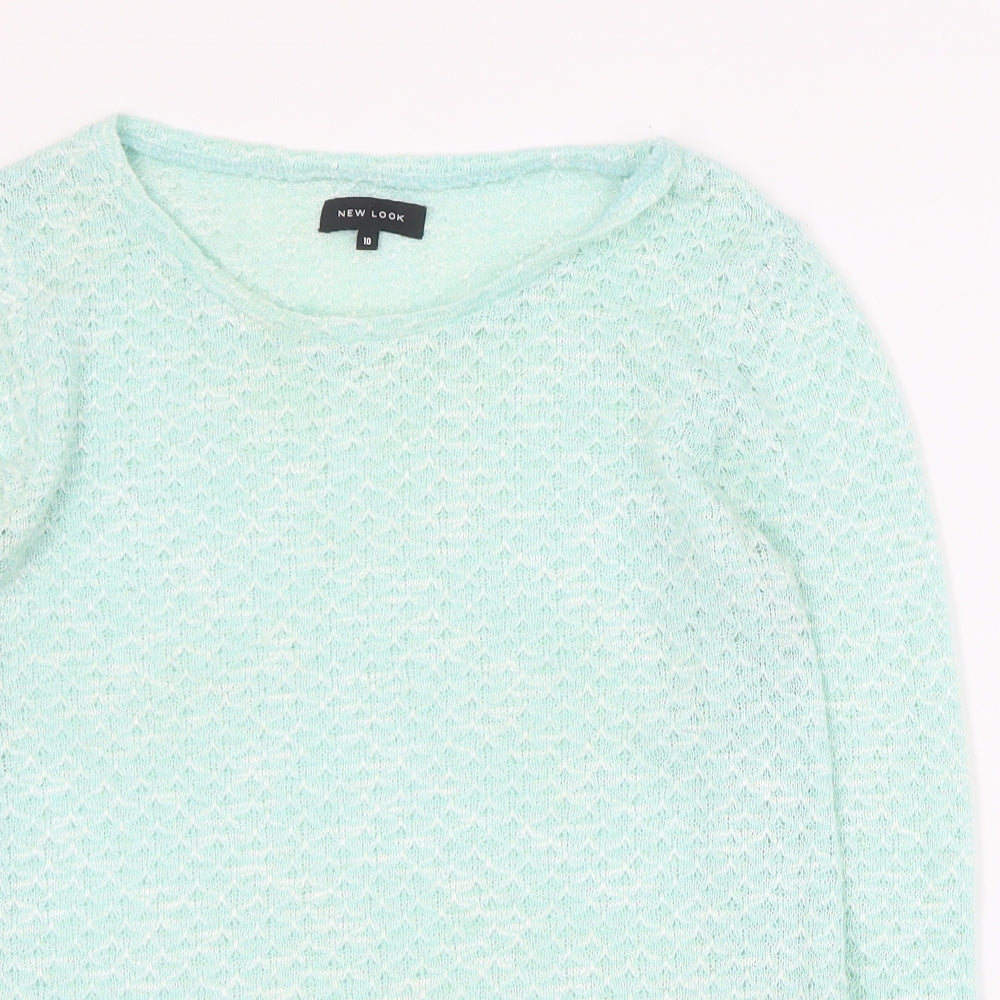 New Look Womens Green Round Neck  Polyester Pullover Jumper Size 10