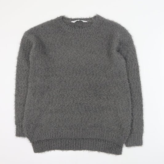 Amara Raya Womens Grey Round Neck  Polyester Pullover Jumper Size S