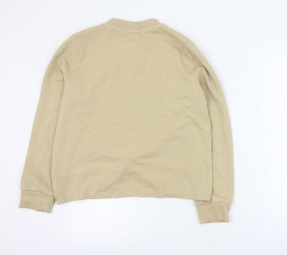 H&M Womens Beige  Cotton Pullover Sweatshirt Size M  Pullover