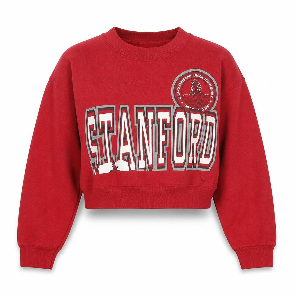 Americas Finest Womens Red  Polyester Pullover Sweatshirt Size L  Pullover - Cropped