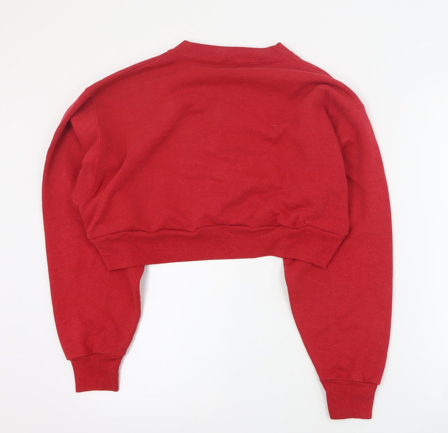 Americas Finest Womens Red  Polyester Pullover Sweatshirt Size L  Pullover - Cropped