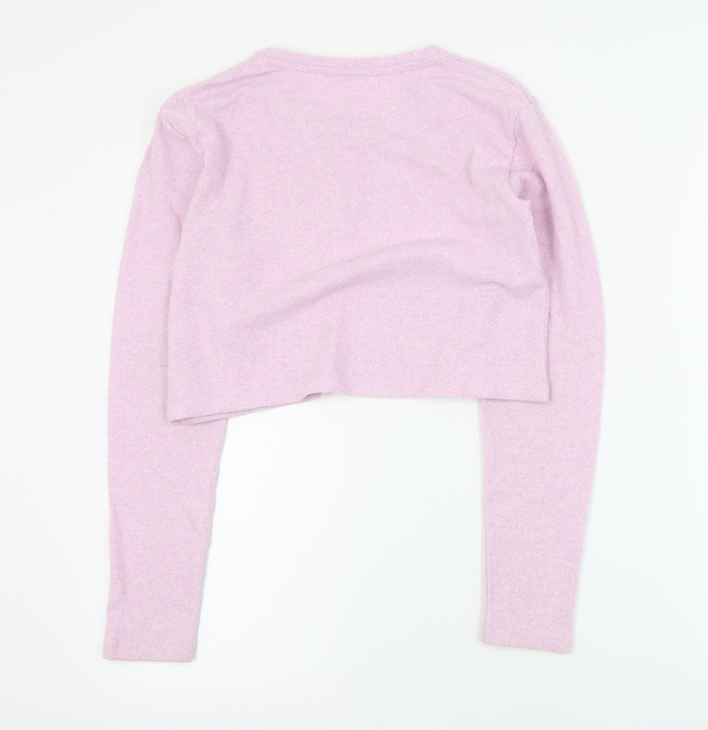 Matalan Girls Pink Round Neck  Polyester Pullover Jumper Size 12 Years  Pullover - Cropped