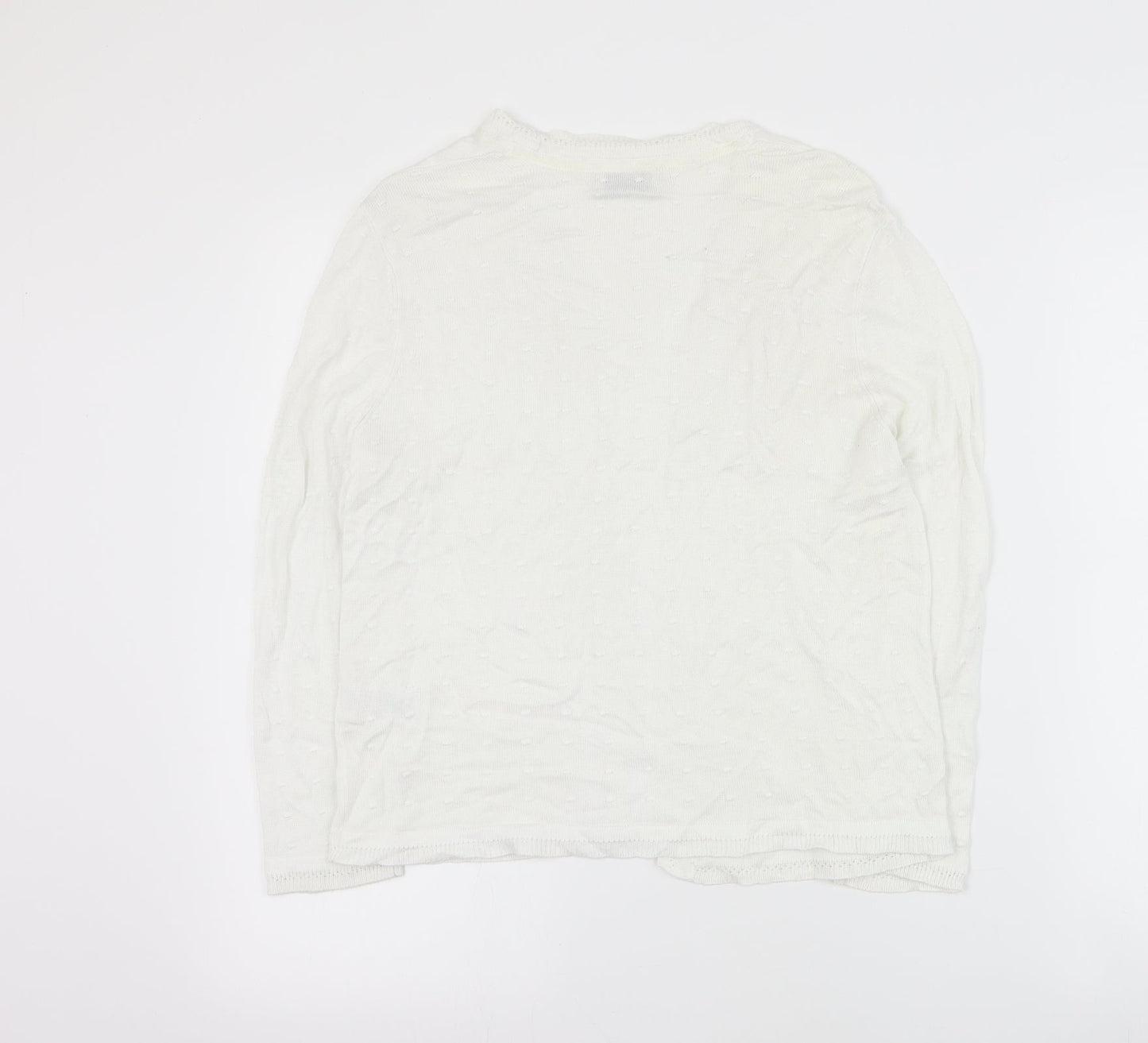 Matalan Womens Ivory V-Neck  Viscose Cardigan Jumper Size 12