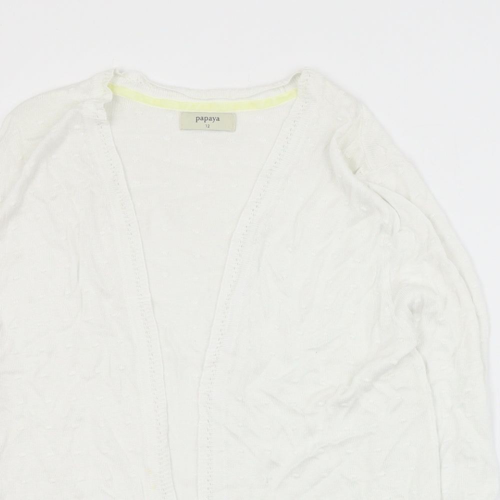 Matalan Womens Ivory V-Neck  Viscose Cardigan Jumper Size 12