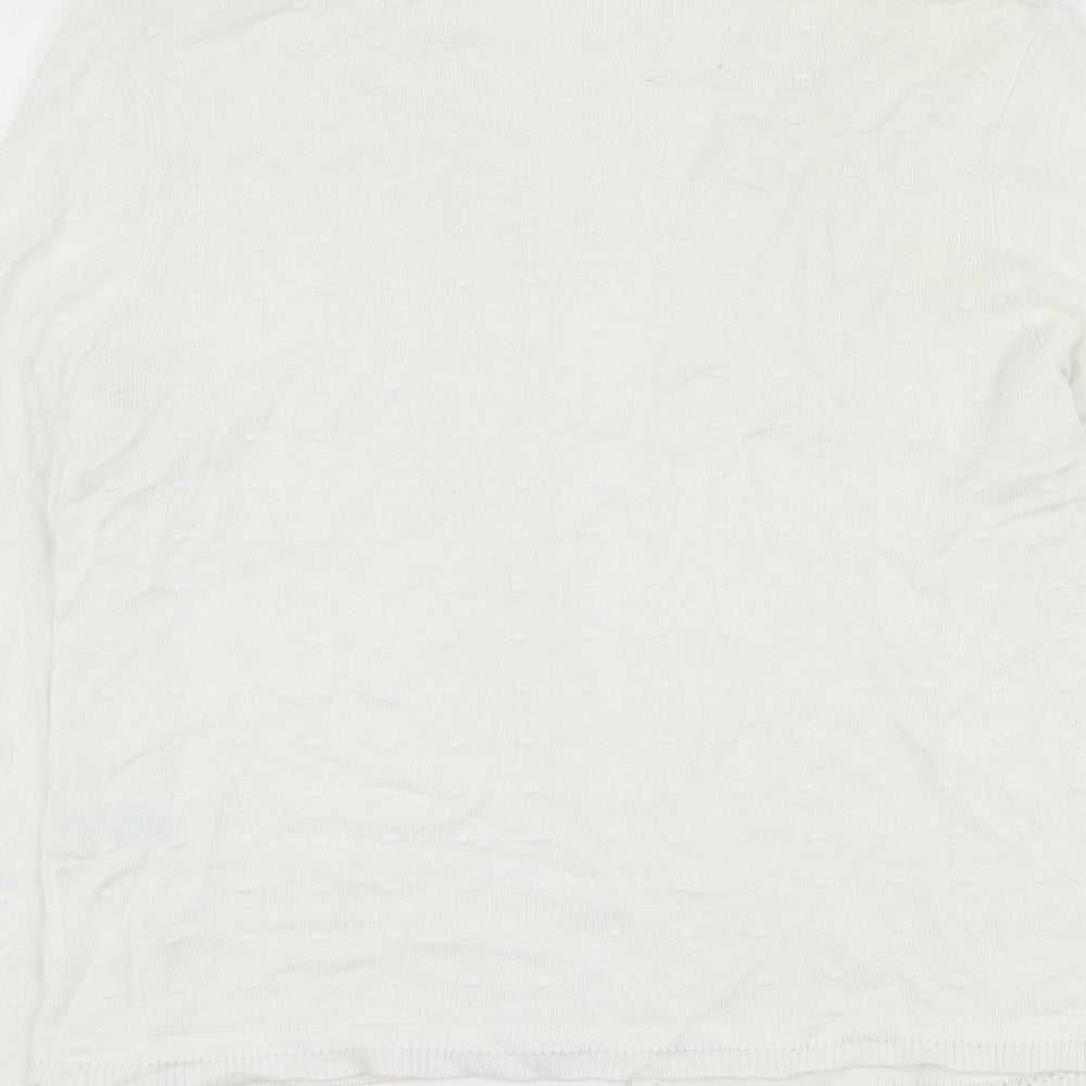 Matalan Womens Ivory V-Neck  Viscose Cardigan Jumper Size 12