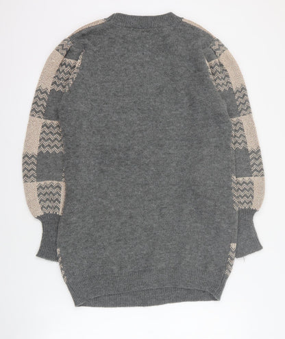 Wildflower Womens Grey Round Neck  Polyester Pullover Jumper Size S