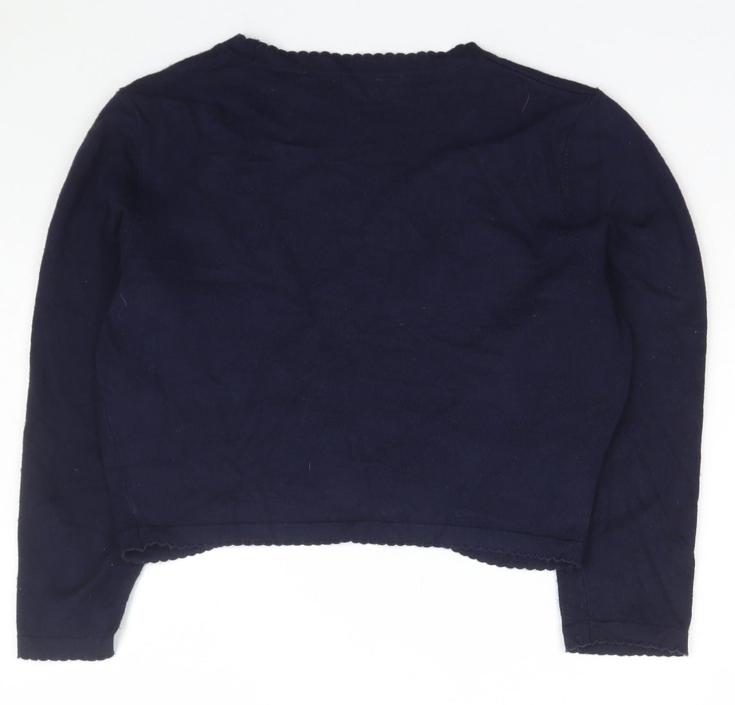 Preworn Womens Blue V-Neck  Viscose Cardigan Jumper Size S