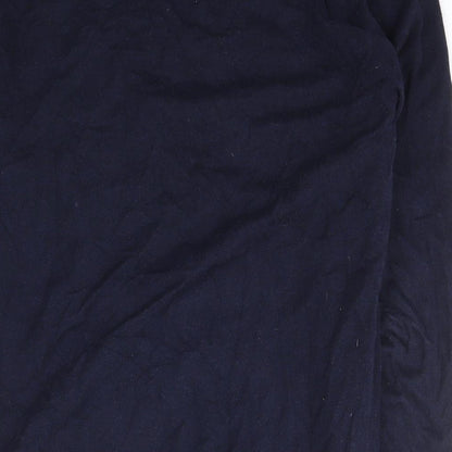 Next Mens Blue Square Neck  Cotton Pullover Jumper Size M