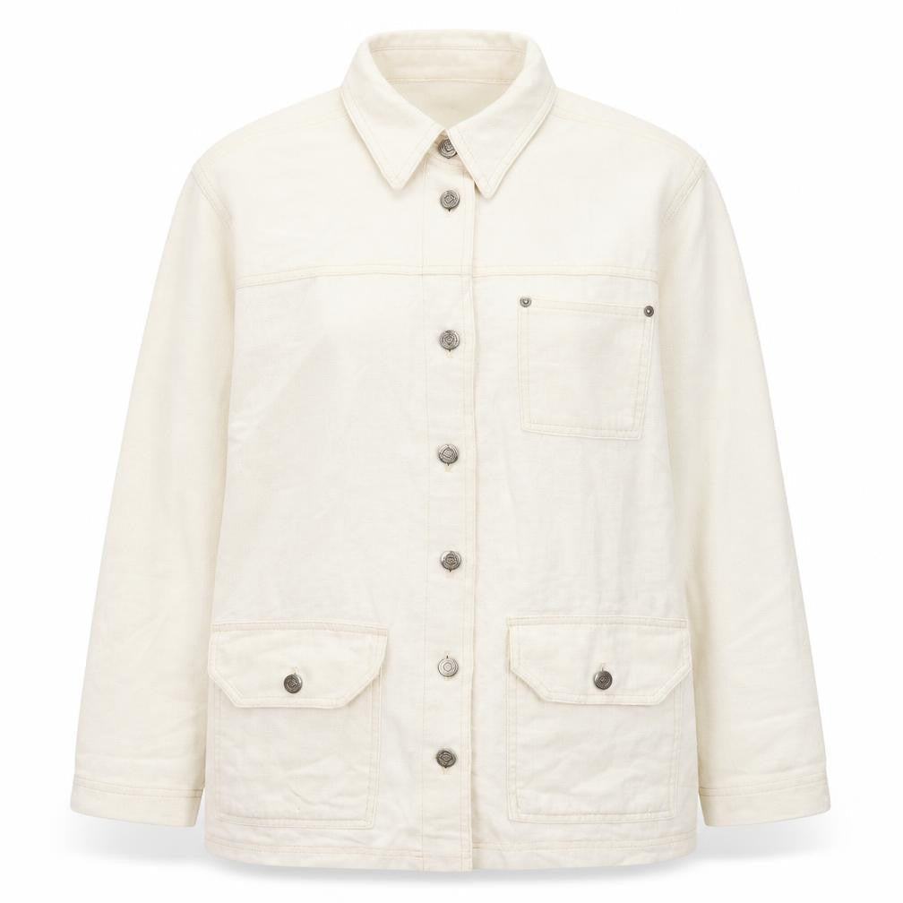 Basic EnglisH Womens Ivory   Jacket  Size M  Button