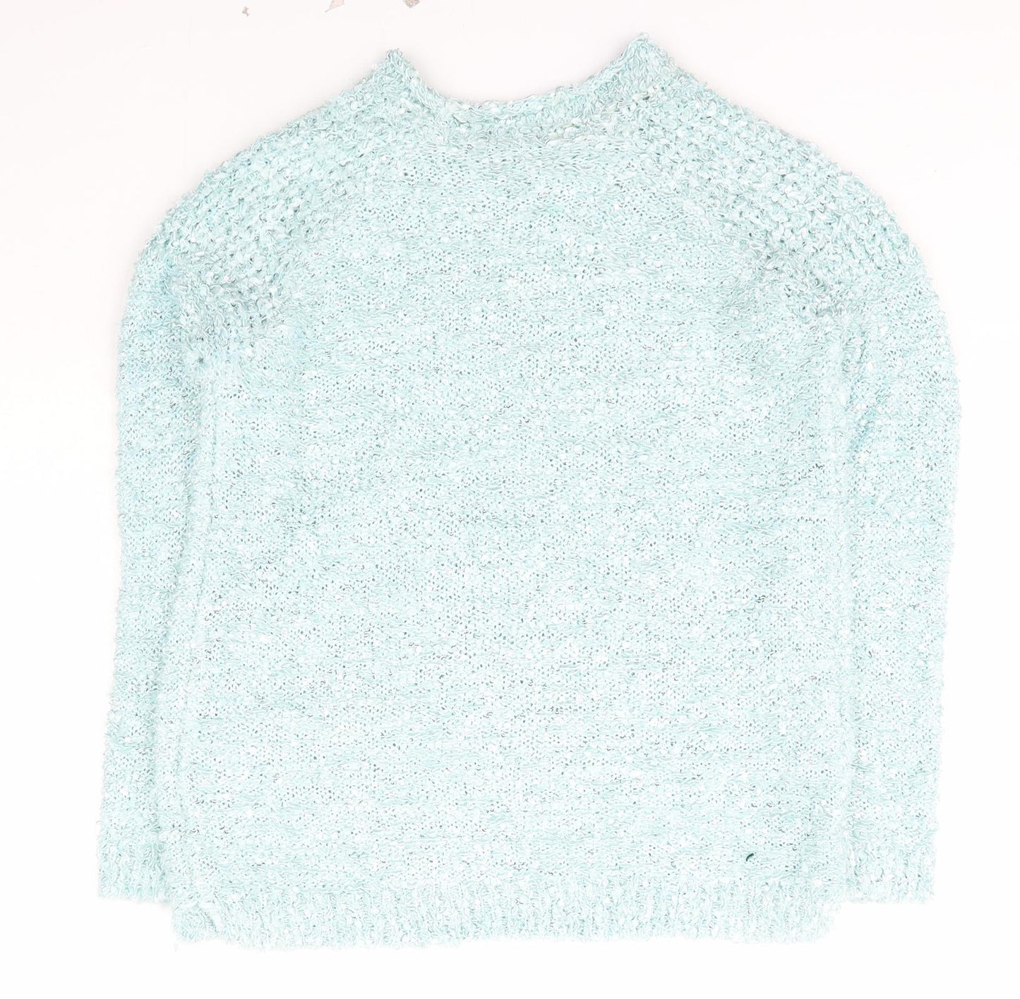 BM Womens Blue Scoop Neck  Nylon Pullover Jumper Size M