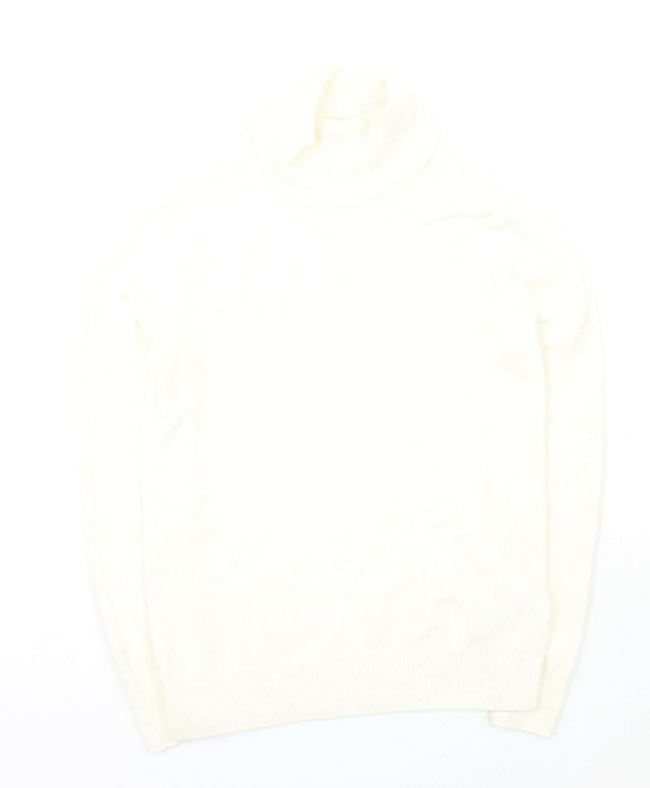 Marks and Spencer Womens Ivory Roll Neck  Acrylic Pullover Jumper Size 6