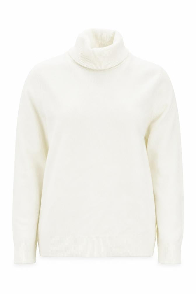 Marks & Spencer Womens Ivory Roll Neck  Acrylic Pullover Jumper Size 6