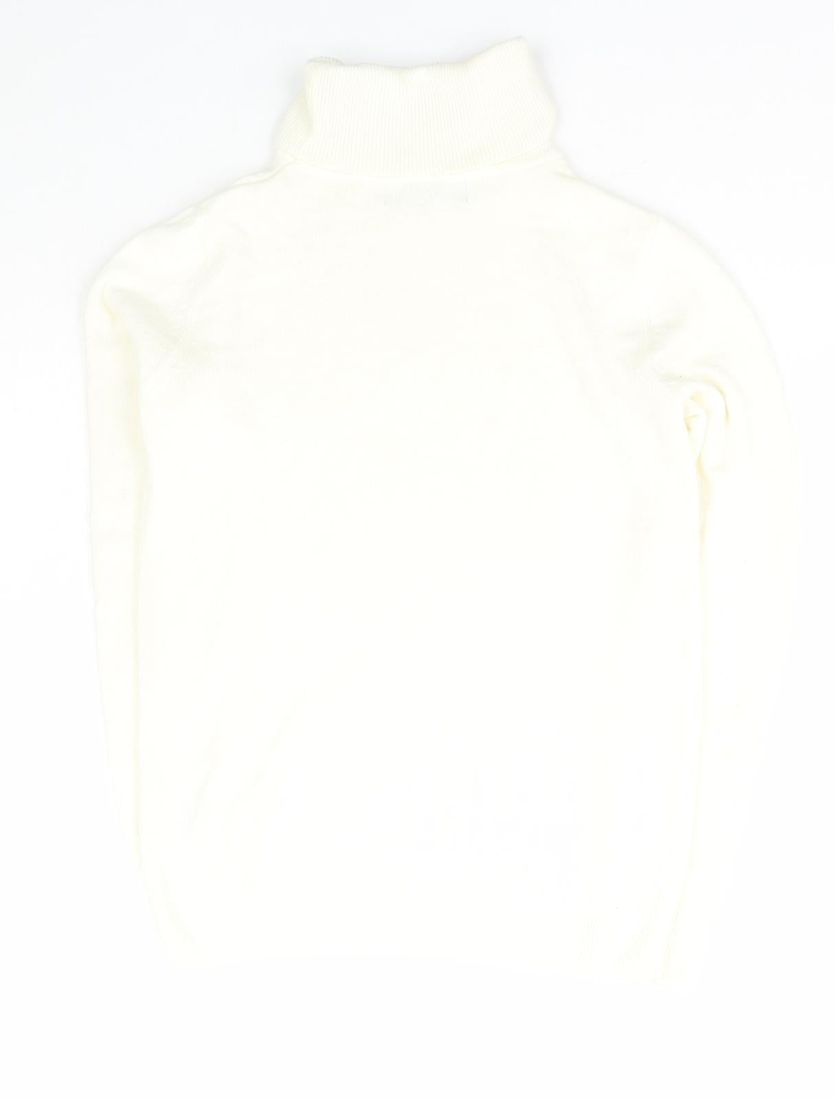 Marks and Spencer Womens Ivory Roll Neck  Acrylic Pullover Jumper Size 6