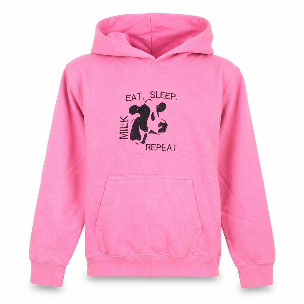 Just Hoods Girls Pink  Polyester Pullover Hoodie Size 9-10 Years  Pullover - Eat sleep repeat