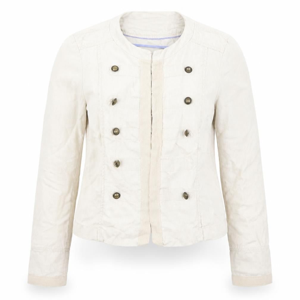Edeis Womens Ivory   Jacket  Size 8  Hook & Eye