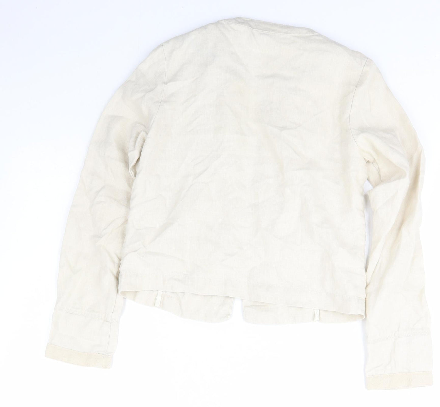 Edeis Womens Ivory   Jacket  Size 8  Hook & Eye