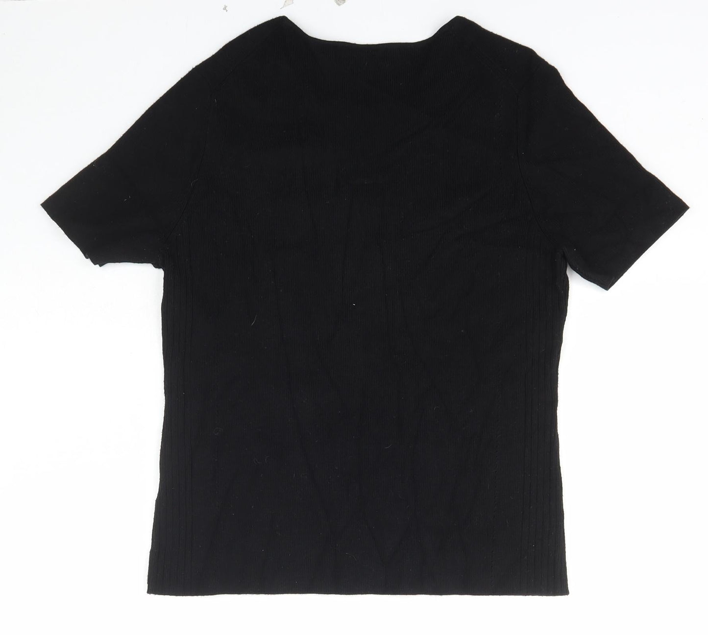 Journal Womens Black Scoop Neck  Viscose Pullover Jumper Size 14