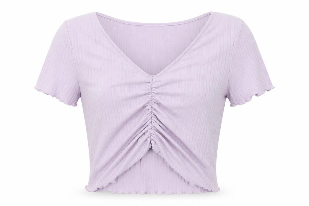 New Look Womens Purple V-Neck  Polyester Pullover Jumper Size 12