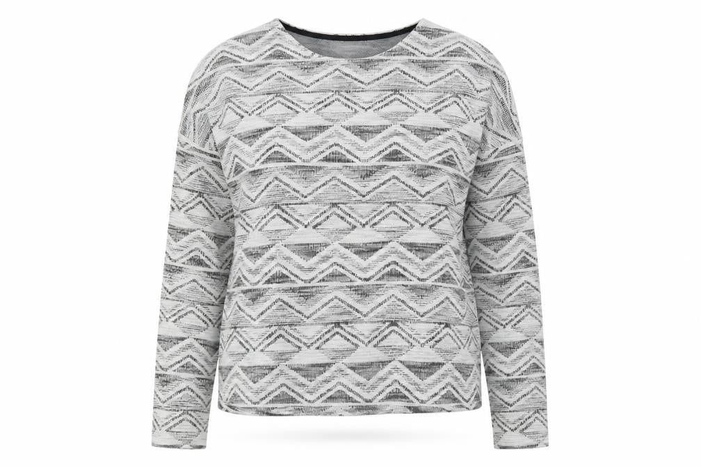 Indigo Collection Womens Multicoloured Round Neck Geometric Cotton Pullover Jumper Size 12
