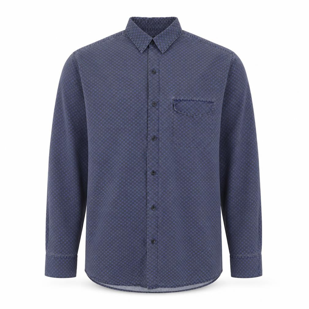 Topman Mens Blue Check Cotton  Button-Up Size M Collared