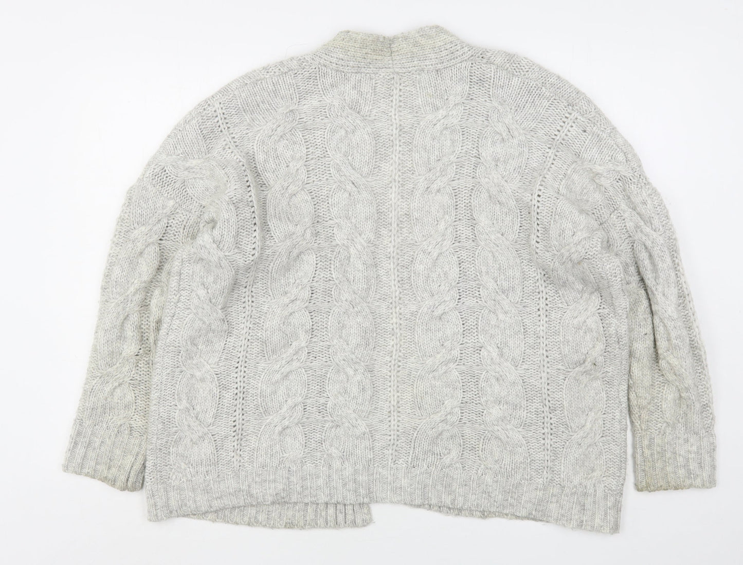 Primark Womens Grey V-Neck  Acrylic Cardigan Jumper Size 10