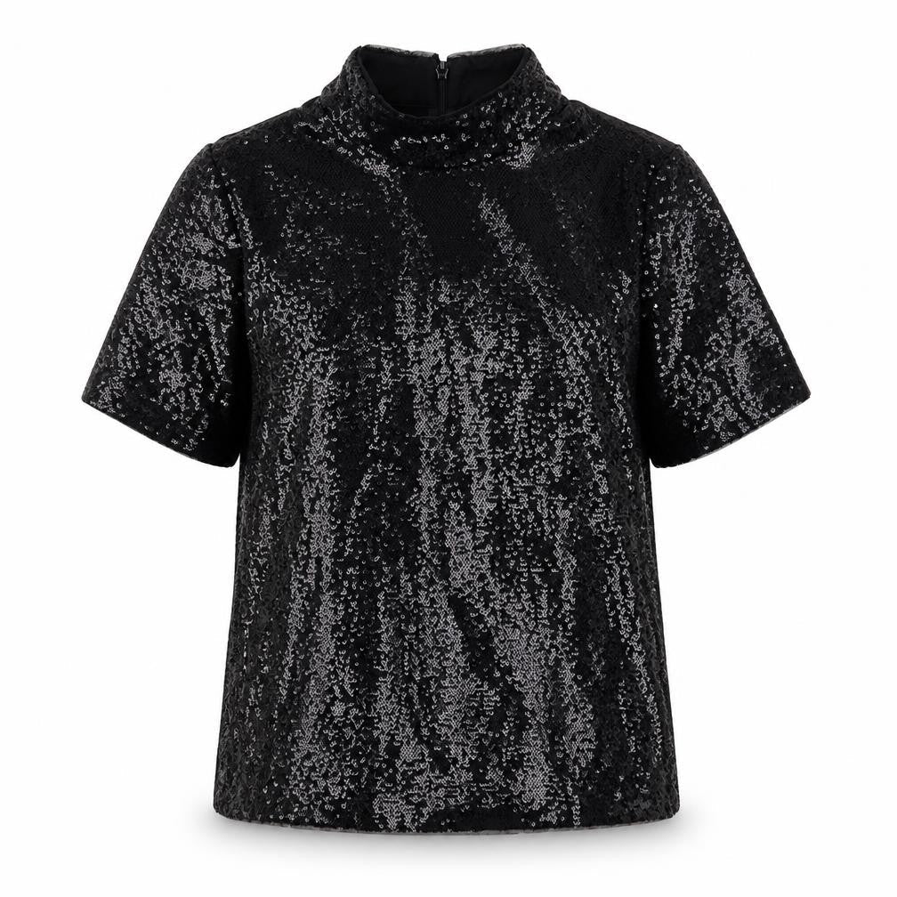 Oasis Womens Black  Polyester Basic Blouse Size XS High Neck