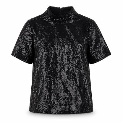 Oasis Womens Black  Polyester Basic Blouse Size XS High Neck