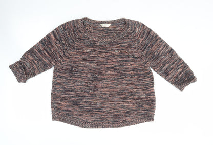 BHS Womens Multicoloured Round Neck  Acrylic Pullover Jumper Size 16