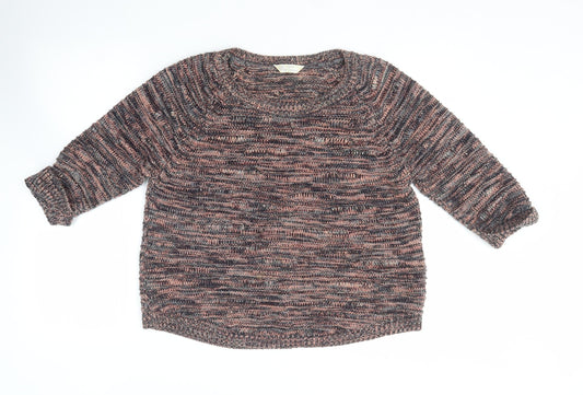 BHS Womens Multicoloured Round Neck  Acrylic Pullover Jumper Size 16