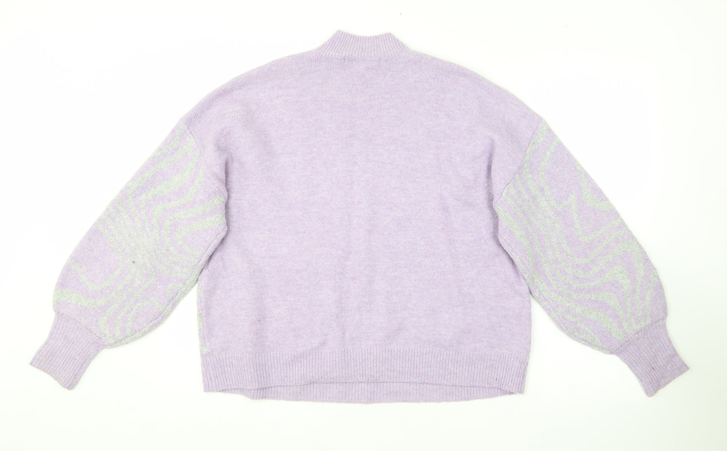 George Womens Purple Crew Neck Animal Print Polyester Pullover Jumper Size M   - 12/14