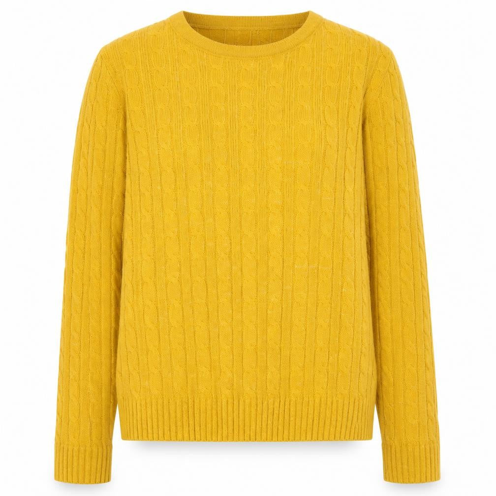 Chemistry Womens Yellow Round Neck  Polyester Pullover Jumper Size S