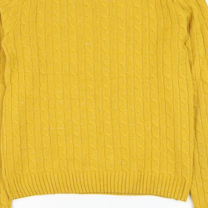 Chemistry Womens Yellow Round Neck  Polyester Pullover Jumper Size S