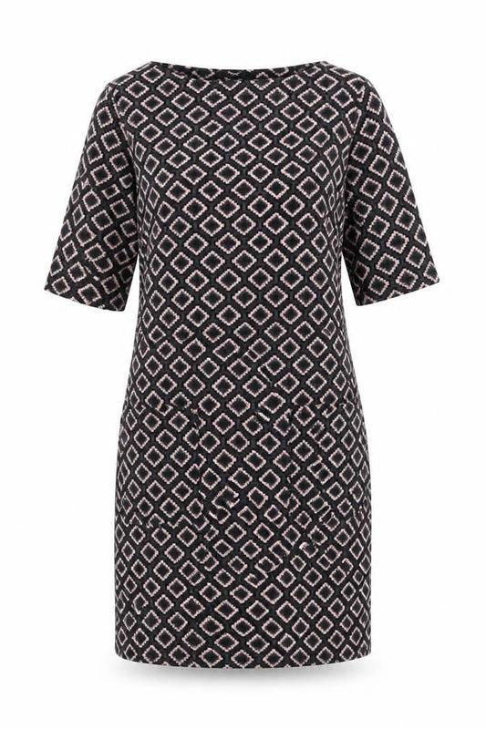 NEXT Womens Blue Geometric Polyester Shift  Size 8  Round Neck Pullover