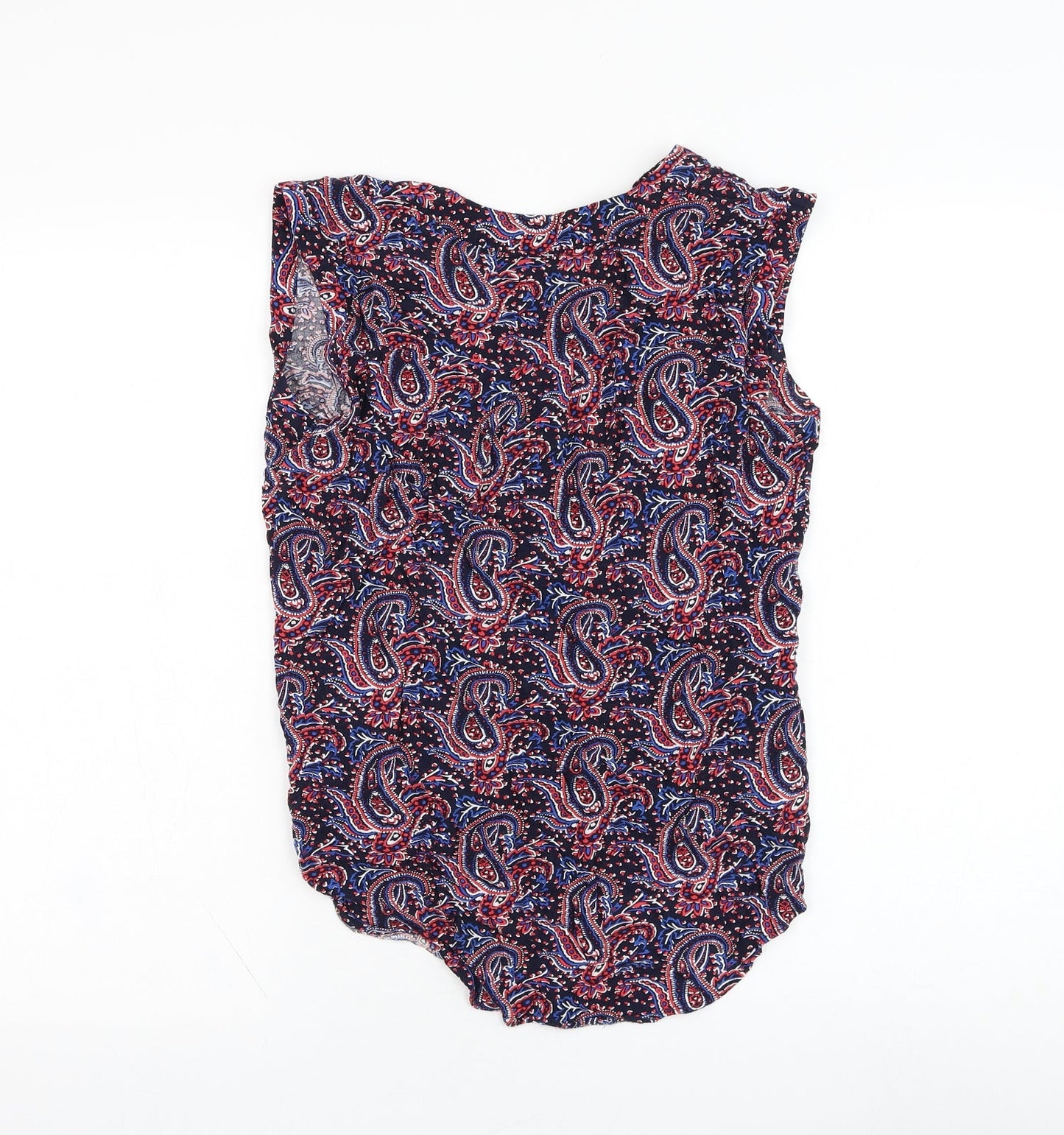 Atmosphere Womens Blue Paisley Viscose Basic Tank Size 10 V-Neck