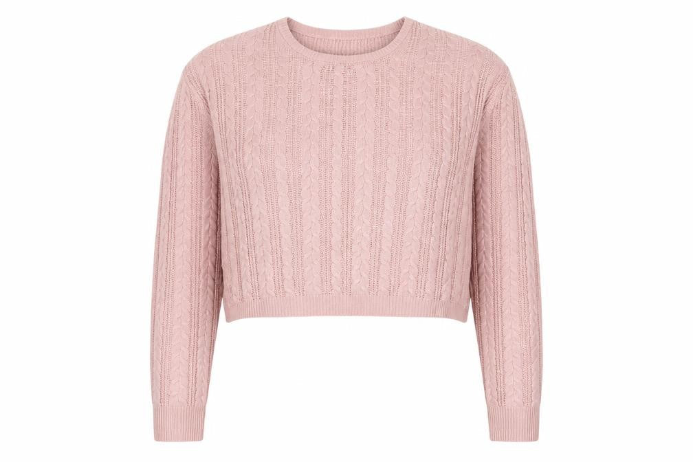 SheIn Womens Pink Round Neck  Acrylic Pullover Jumper Size 10