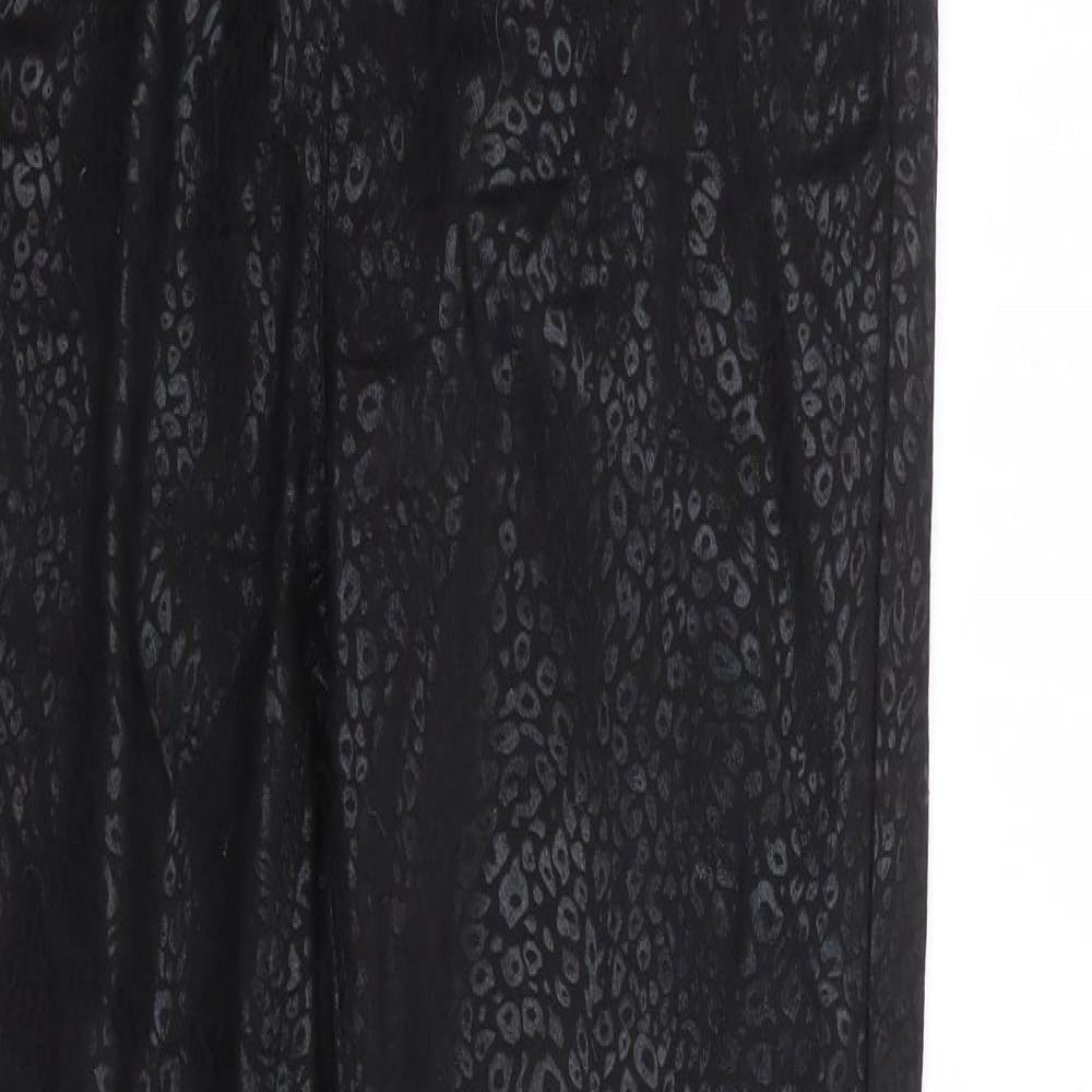 NEXT Womens Black Animal Print Cotton Jegging Trousers Size 10 L29 in Regular