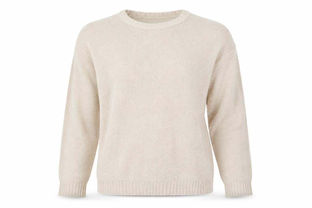 Boohoo Womens Beige Crew Neck  Acrylic Pullover Jumper Size M
